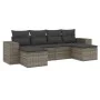 6-piece garden furniture set and gray synthetic rattan cushions by , Garden sets - Ref: Foro24-3222919, Price: 351,47 €, Disc...