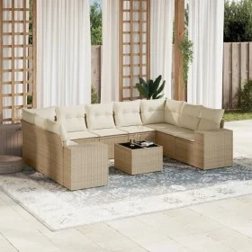 Garden sofa set with beige cushions 10 pieces synthetic rattan by , Garden sets - Ref: Foro24-3223007, Price: 683,05 €, Disco...