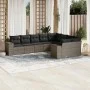 9-teiliges Gartenmöbel-Set und graue synthetische Rattankissen von , Gartensets - Ref: Foro24-3223039, Preis: 563,61 €, Rabat...