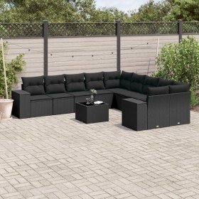 11-piece garden sofa set and black synthetic rattan cushions by , Garden sets - Ref: Foro24-3223114, Price: 728,02 €, Discoun...