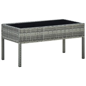 Mesa de jardín ratán sintético gris 75x40x37 cm de vidaXL, Mesas de jardín - Ref: Foro24-45905, Precio: 72,78 €, Descuento: %