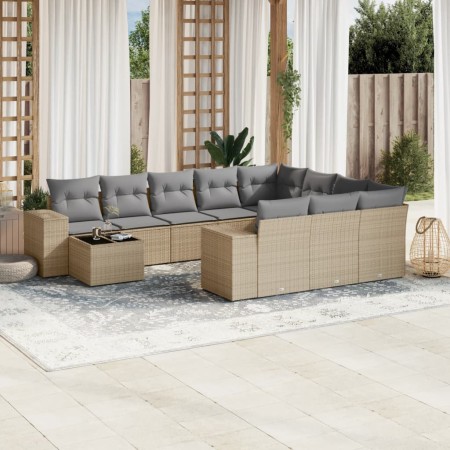 11-piece garden sofa set with beige synthetic rattan cushions by , Garden sets - Ref: Foro24-3223128, Price: 691,41 €, Discou...