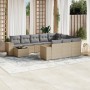 11-piece garden sofa set with beige synthetic rattan cushions by , Garden sets - Ref: Foro24-3223128, Price: 691,41 €, Discou...