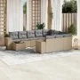 11-piece garden sofa set with beige synthetic rattan cushions by , Garden sets - Ref: Foro24-3223128, Price: 691,89 €, Discou...