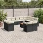 Garden sofa and cushion set 13 pieces black synthetic rattan by , Garden sets - Ref: Foro24-3223949, Price: 821,57 €, Discoun...