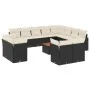 Garden sofa and cushion set 13 pieces black synthetic rattan by , Garden sets - Ref: Foro24-3223949, Price: 821,57 €, Discoun...