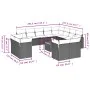 Garden sofa and cushion set 13 pieces black synthetic rattan by , Garden sets - Ref: Foro24-3223949, Price: 821,57 €, Discoun...