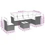 7-piece garden sofa set with gray PE rattan cushions by , Garden sets - Ref: Foro24-3249549, Price: 424,20 €, Discount: %