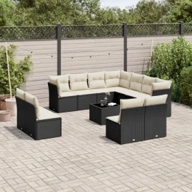 Gartensofa-Set 12-teilig mit schwarzen synthetischen Rattankissen von , Gartensets - Ref: Foro24-3249665, Preis: 661,29 €, Ra...
