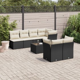 Set de sofás de jardín 8 piezas y cojines ratán sintético negro de , Conjuntos de jardín - Ref: Foro24-3249135, Precio: 493,1...