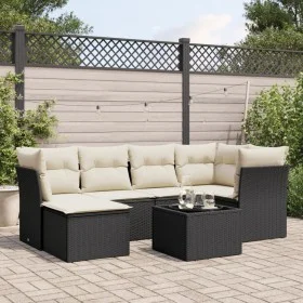 7-piece garden dining set and black synthetic rattan cushions by , Garden sets - Ref: Foro24-3249795, Price: 417,90 €, Discou...