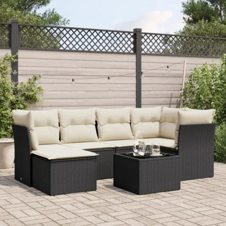 7-piece garden dining set and black synthetic rattan cushions by , Garden sets - Ref: Foro24-3249795, Price: 417,90 €, Discou...