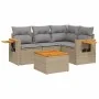 Garden sofa set with cushions 5 pieces beige synthetic rattan by , Garden sets - Ref: Foro24-3259182, Price: 339,59 €, Discou...