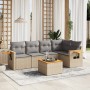 Gartensofa-Set mit Kissen, 6-teilig, beiges synthetisches Rattan von , Gartensets - Ref: Foro24-3259196, Preis: 409,75 €, Rab...