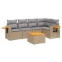 Garden sofa set with cushions 6 pieces beige synthetic rattan by , Garden sets - Ref: Foro24-3259196, Price: 403,12 €, Discou...