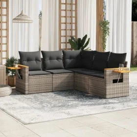 Juego de sofás jardín con cojines 5 pzas ratán sintético gris de , Conjuntos de jardín - Ref: Foro24-3259204, Precio: 343,95 ...