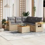 Garden sofa set with cushions 6 pieces beige synthetic rattan by , Garden sets - Ref: Foro24-3259210, Price: 409,57 €, Discou...
