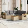 Garden sofa set with cushions 6 pieces beige synthetic rattan by , Garden sets - Ref: Foro24-3259210, Price: 403,12 €, Discou...