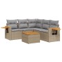 Garden sofa set with cushions 6 pieces beige synthetic rattan by , Garden sets - Ref: Foro24-3259210, Price: 409,57 €, Discou...