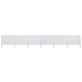 Beach windbreak with 6 panels, white sand fabric, 800x120cm. by vidaXL, Umbrellas - Ref: Foro24-47174, Price: 58,96 €, Discou...