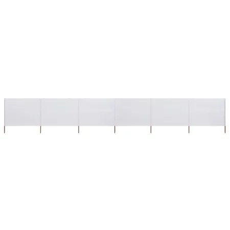 Beach windbreak with 6 panels, white sand fabric, 800x120cm. by vidaXL, Umbrellas - Ref: Foro24-47174, Price: 58,96 €, Discou...