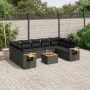 Gartensofa-Set 10-teilig mit schwarzen synthetischen Rattankissen von , Gartensets - Ref: Foro24-3259521, Preis: 657,90 €, Ra...