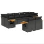 Set de sofás de jardín 8 piezas y cojines ratán sintético negro de , Conjuntos de jardín - Ref: Foro24-3259528, Precio: 649,5...
