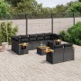 Garden sofa set 10 pieces with black synthetic rattan cushions by , Garden sets - Ref: Foro24-3259535, Price: 681,54 €, Disco...