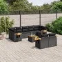 Garden sofa set 10 pieces with black synthetic rattan cushions by , Garden sets - Ref: Foro24-3259535, Price: 658,92 €, Disco...