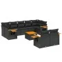 Garden sofa set 10 pieces with black synthetic rattan cushions by , Garden sets - Ref: Foro24-3259535, Price: 658,92 €, Disco...