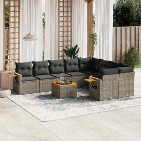 10-teilige Gartensofagarnitur mit grauen synthetischen Rattankissen von , Gartensets - Ref: Foro24-3259554, Preis: 615,89 €, ...