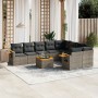 Set de sofás de jardín 10 pzas con cojines ratán sintético gris de , Conjuntos de jardín - Ref: Foro24-3259554, Precio: 606,51 €