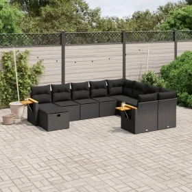 Garden sofa set 10 pieces with black synthetic rattan cushions by , Garden sets - Ref: Foro24-3259556, Price: 657,90 €, Disco...