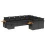 Garden sofa set 10 pieces with black synthetic rattan cushions by , Garden sets - Ref: Foro24-3259556, Price: 681,27 €, Disco...