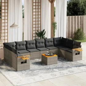 11-teiliges Gartensofa-Set und graue synthetische Rattankissen von , Gartensets - Ref: Foro24-3259575, Preis: 659,57 €, Rabat...
