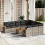 11-teiliges Gartensofa-Set und graue synthetische Rattankissen von , Gartensets - Ref: Foro24-3259589, Preis: 659,57 €, Rabat...