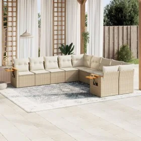 Garden sofa set with beige cushions 10 pieces synthetic rattan by , Garden sets - Ref: Foro24-3259594, Price: 674,56 €, Disco...