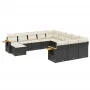 11-piece garden sofa set and black synthetic rattan cushions by , Garden sets - Ref: Foro24-3259606, Price: 635,56 €, Discoun...
