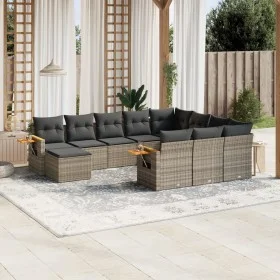 11-piece garden sofa set and gray synthetic rattan cushions by , Garden sets - Ref: Foro24-3259610, Price: 659,57 €, Discount: %