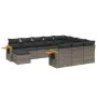 11-teiliges Gartensofa-Set und graue synthetische Rattankissen von , Gartensets - Ref: Foro24-3259610, Preis: 659,57 €, Rabat...