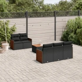 6-piece garden sofa set and black synthetic rattan cushions by , Garden sets - Ref: Foro24-3259864, Price: 404,79 €, Discount: %