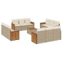 Garden sofa set with cushions 13 pieces beige synthetic rattan by , Garden sets - Ref: Foro24-3259923, Price: 956,90 €, Disco...
