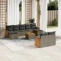 10-teilige Gartensofagarnitur mit grauen synthetischen Rattankissen von , Gartensets - Ref: Foro24-3260492, Preis: 635,08 €, ...