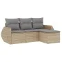 Garden sofa set with cushions 4 pieces beige synthetic rattan by , Garden sets - Ref: Foro24-3253606, Price: 282,39 €, Discou...