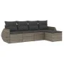 Gartensofa-Set mit Kissen, 5-teilig, graues synthetisches Rattan von , Gartensets - Ref: Foro24-3253627, Preis: 325,25 €, Rab...