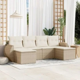 Juego de sofás jardín con cojines 6 pzas ratán sintético beige de , Conjuntos de jardín - Ref: Foro24-3254055, Precio: 449,01...