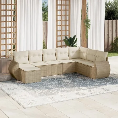 Garden sofa set with beige cushions 8 pcs PE rattan by , Garden sets - Ref: Foro24-3254095, Price: 588,25 €, Discount: %