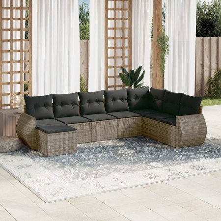 8-piece garden sofa set and gray synthetic rattan cushions by , Garden sets - Ref: Foro24-3254097, Price: 520,55 €, Discount: %