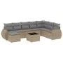 9-teiliges Gartensofa-Set mit beigen synthetischen Rattankissen von , Gartensets - Ref: Foro24-3254106, Preis: 566,80 €, Raba...
