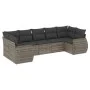 7-piece garden sofa set with gray PE rattan cushions by , Garden sets - Ref: Foro24-3254127, Price: 472,47 €, Discount: %